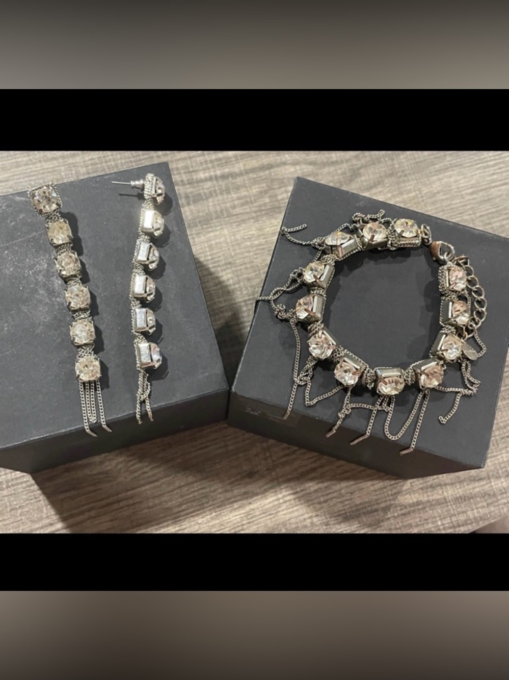 Cache Silver-Tone Crystal & Gem Drop Earrings and Bracelet Set